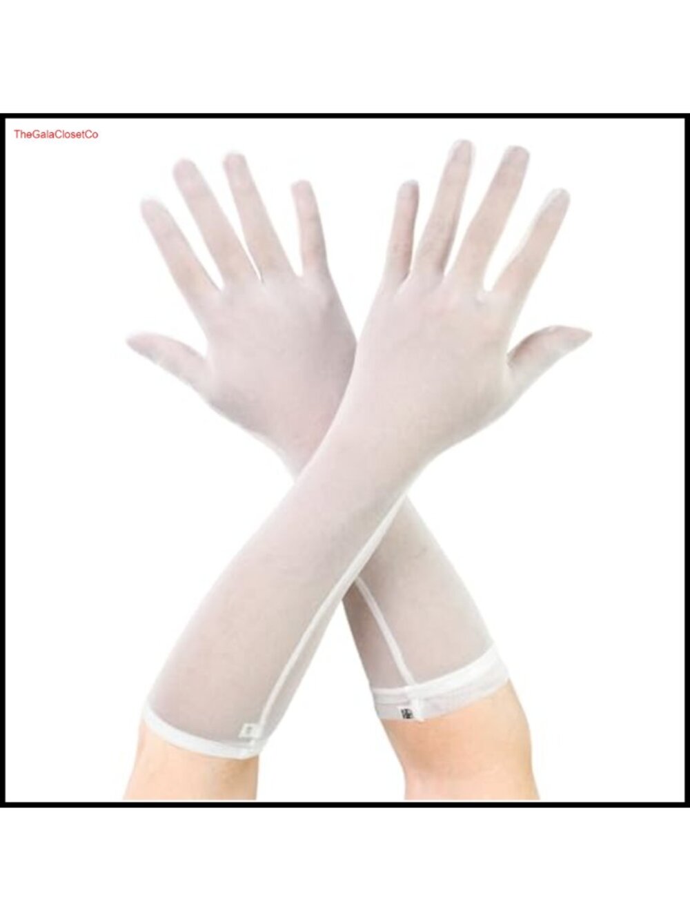 Tulle Mesh Elbow Length Gloves Sheer Formal Party Costume Accessory